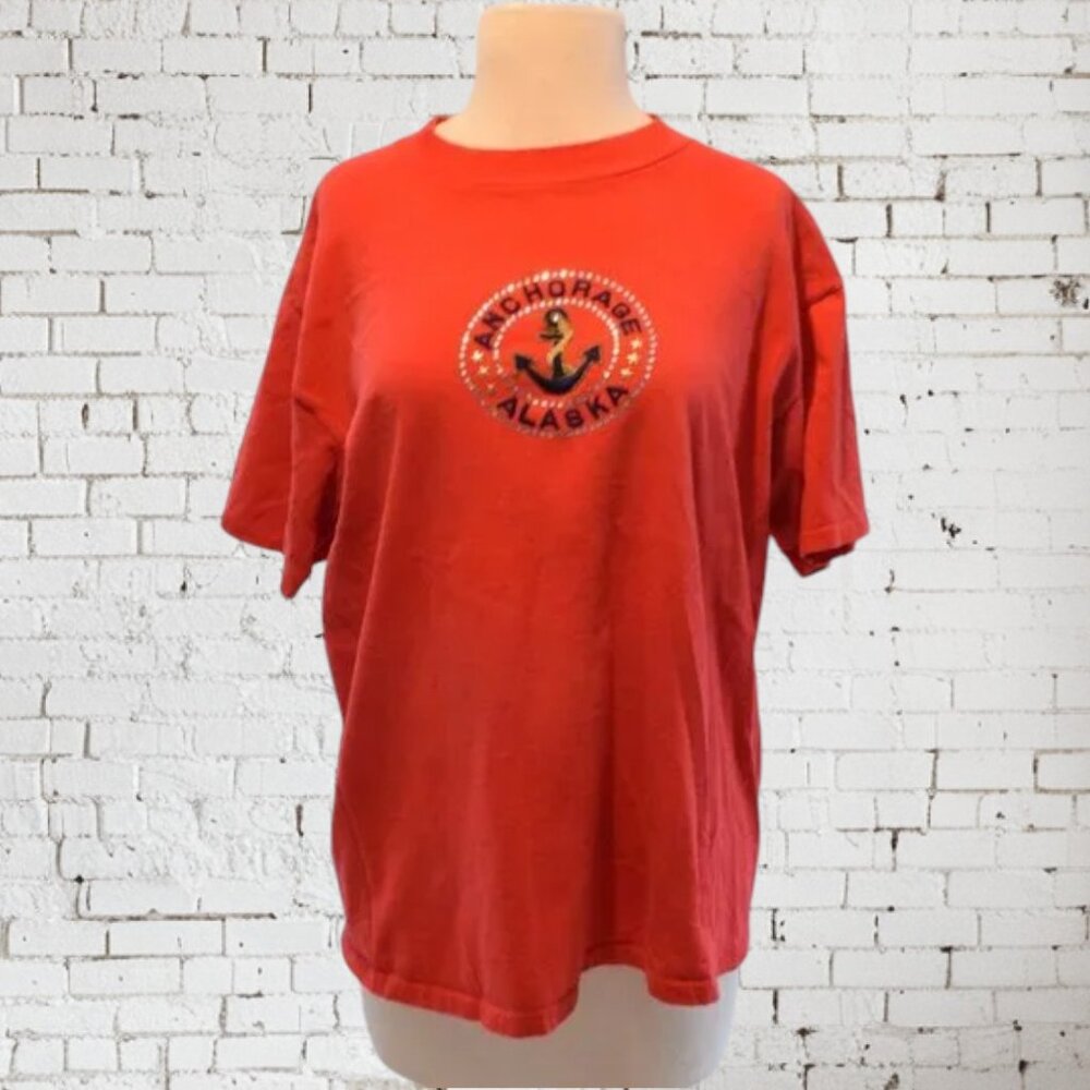 Vintage Christine Alexander Tee Anchorage Alaska Rhinestones Bling
